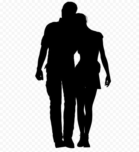 Black Silhouette Of A Loving Couple PNG