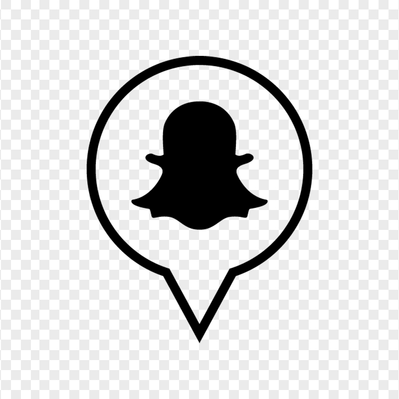 Black Snapchat Pin Icon PNG Image