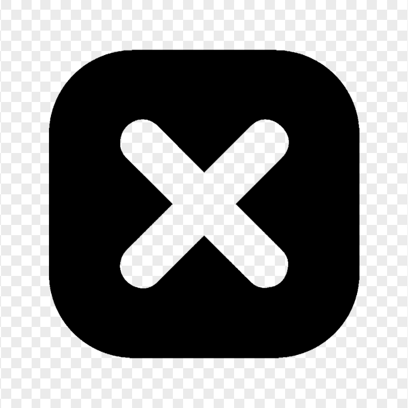 Black Square Close X Button Icon
