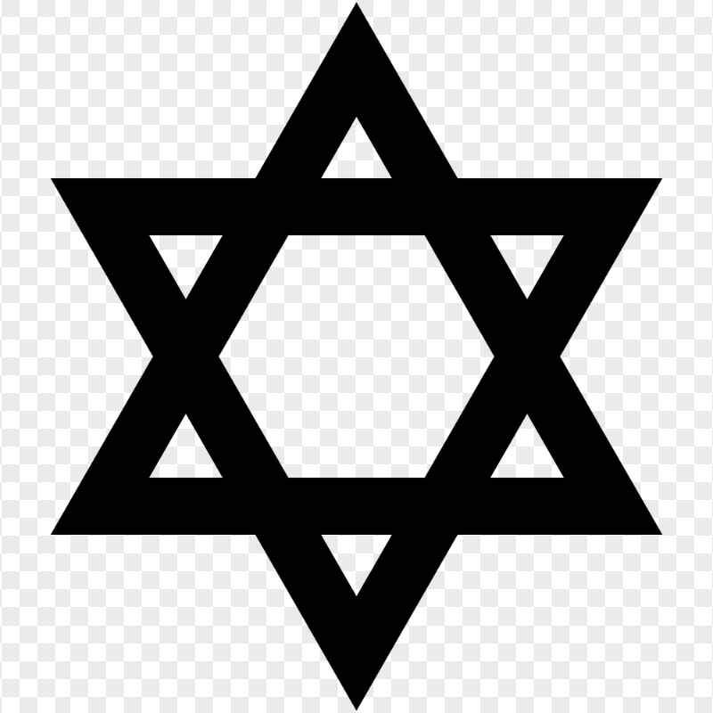Black Star of David Israel Symbol PNG