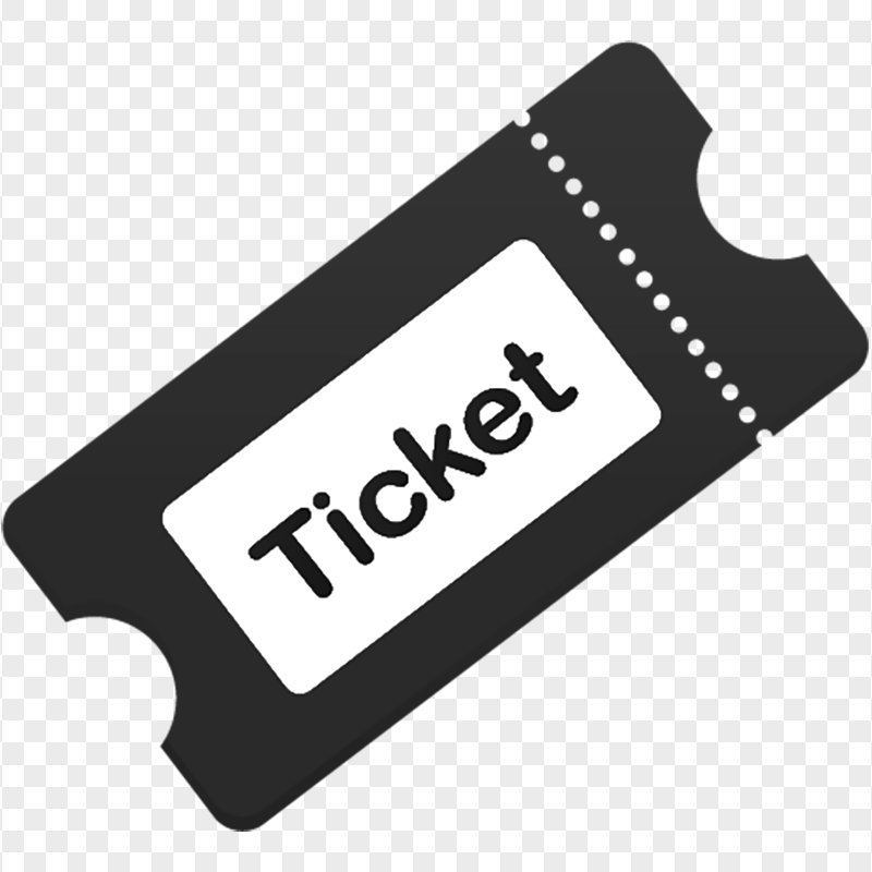 Black Ticket Vector Flat Logo Icon FREE PNG