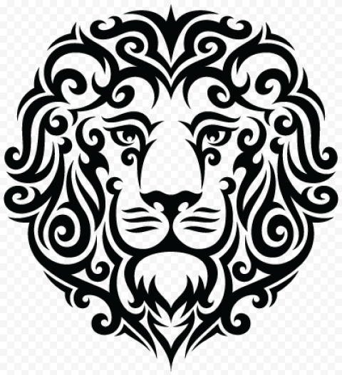 Black Tribal Leo Lion Tattoo Design