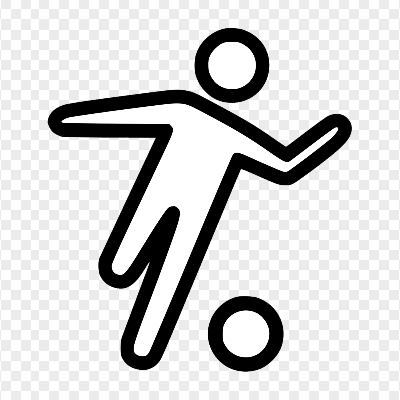 Black & White Football Player Icon FREE PNG