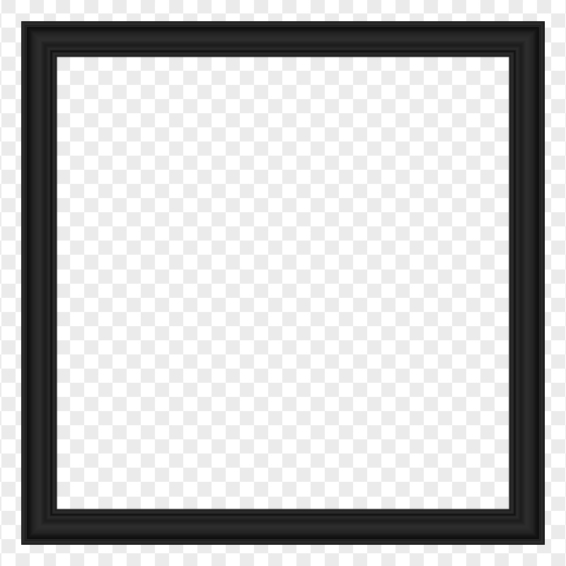 Black Wood Square Frame HD PNG
