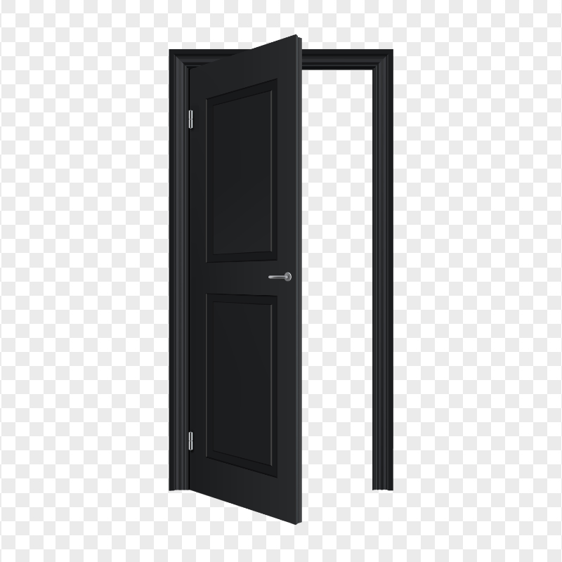 Black Wooden Open Door HD PNG