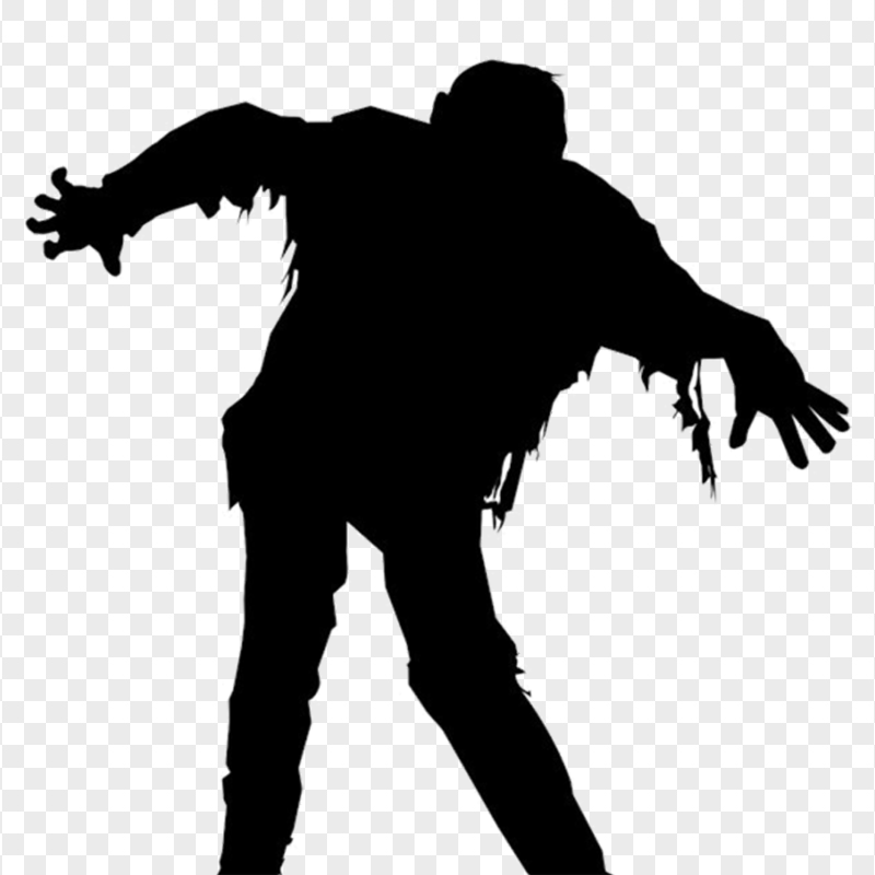 Black Zombie Silhouette Transparent Background