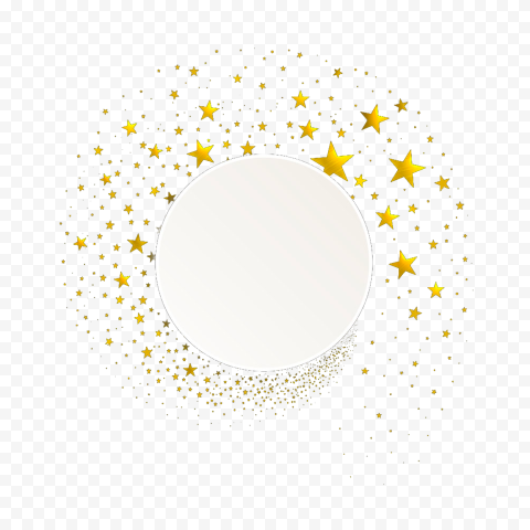 Blank Circle Frame With Yellow Stars PNG