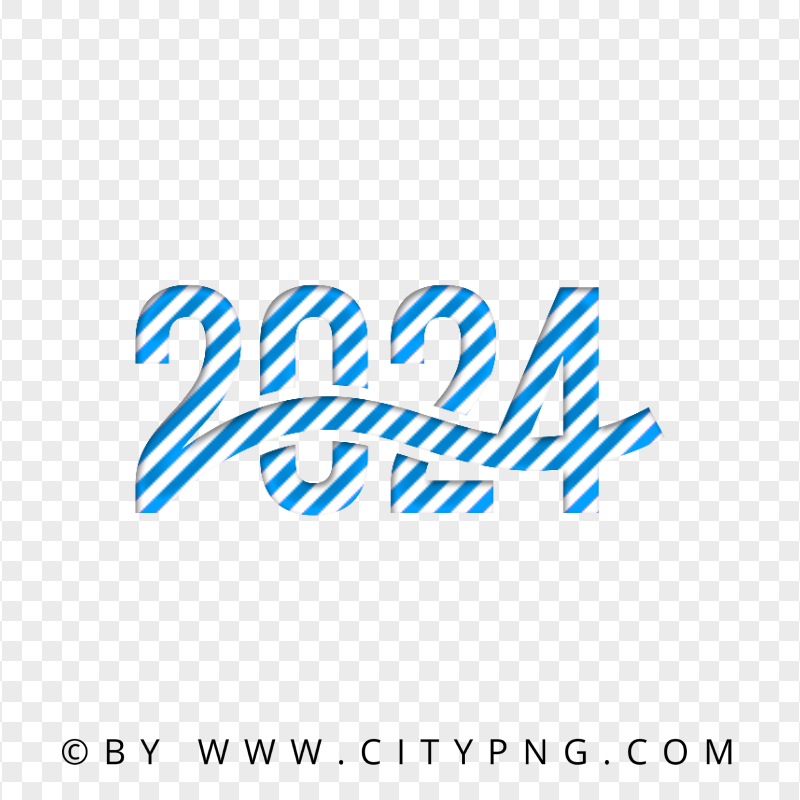Blue 2024 Creative Text Design Image PNG