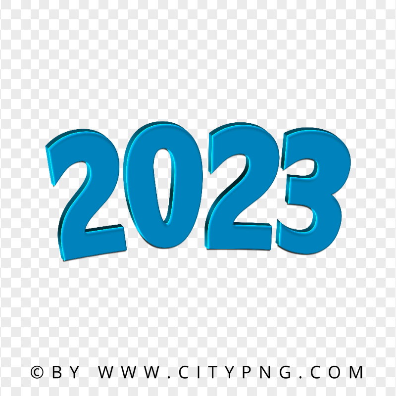 Blue 3D 2023 Text New Year PNG Image