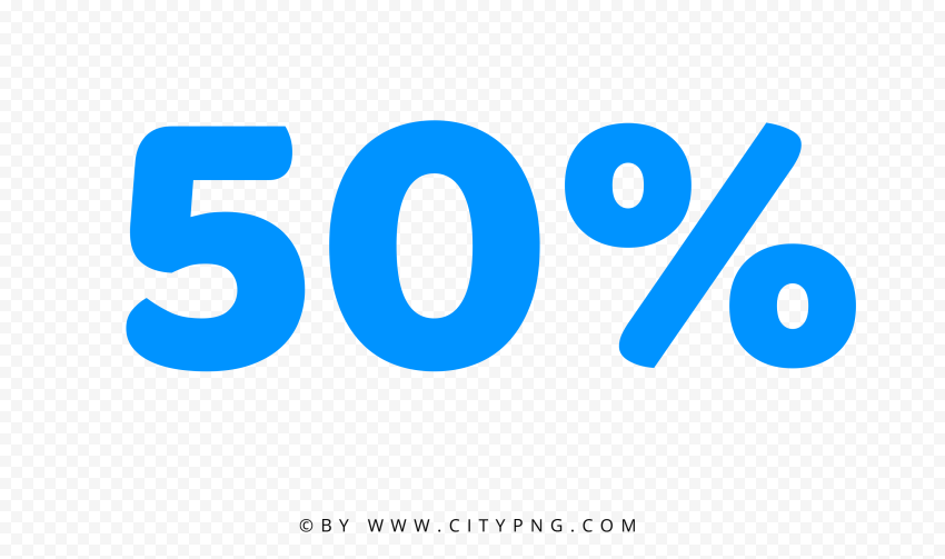 Round R Blue 50 Blue 50% Percent Text Number PNG Image | Citypng