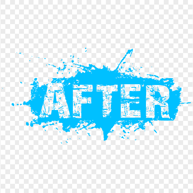 Blue After Word Grunge Effect Transparent PNG