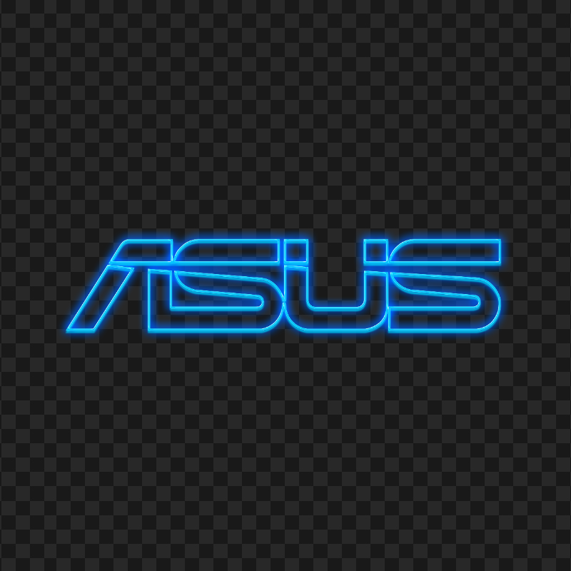 Blue Asus Neon Logo Transparent Background