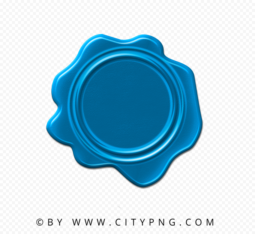 Blue Blank Seal Wax Stamp Transparent PNG