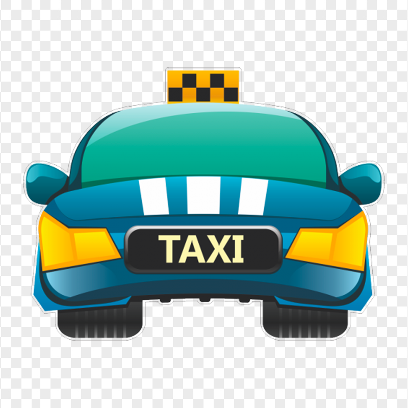 Blue Cartoon Cab Taxi PNG