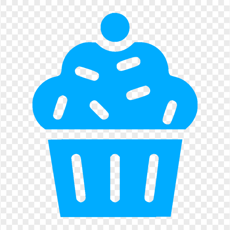 Blue Cupcake Muffin Silhouette Icon PNG
