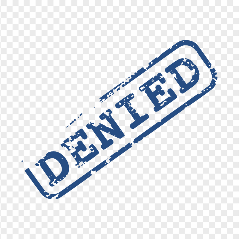 Blue Denied Word Stamp