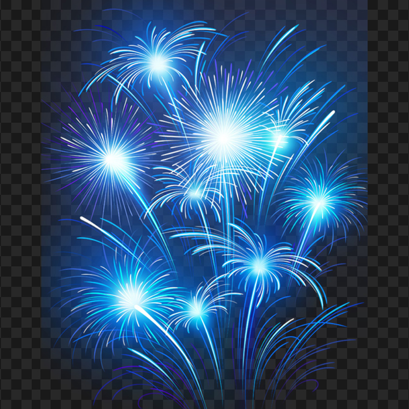 Blue Fireworks Celebration HD PNG