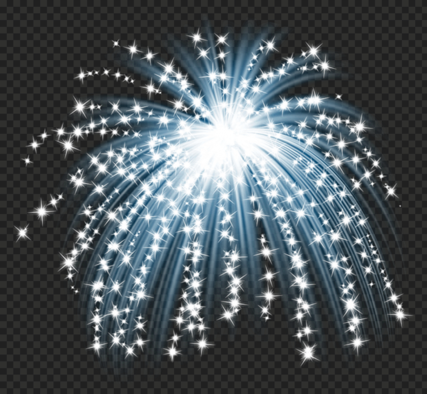 Blue Fireworks Effect PNG