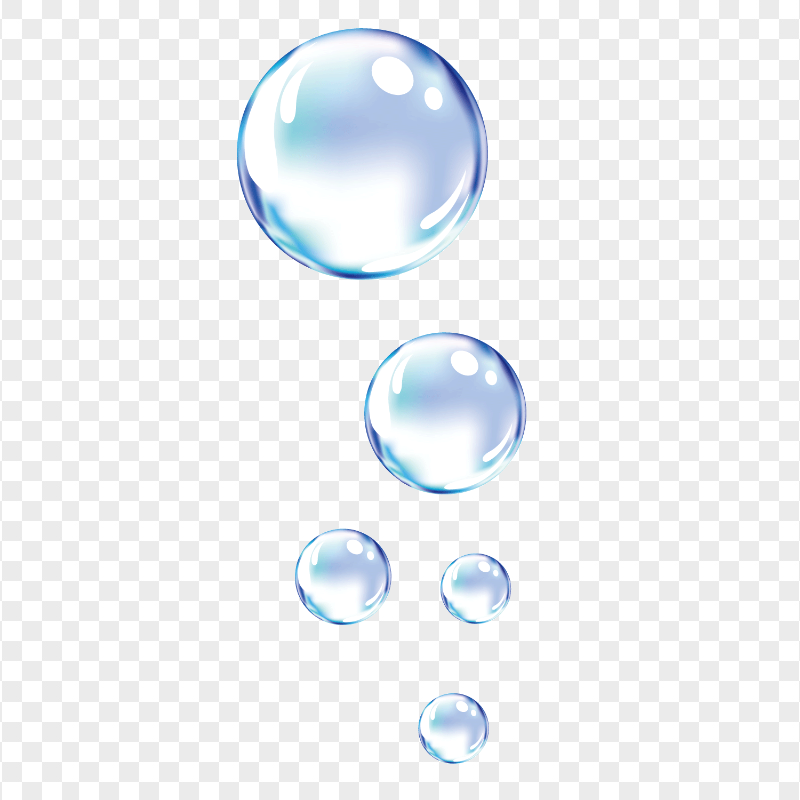 Blue Floating Water Droplets Bubbles Download PNG