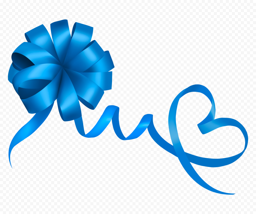 Blue Gift Bow PNG Image