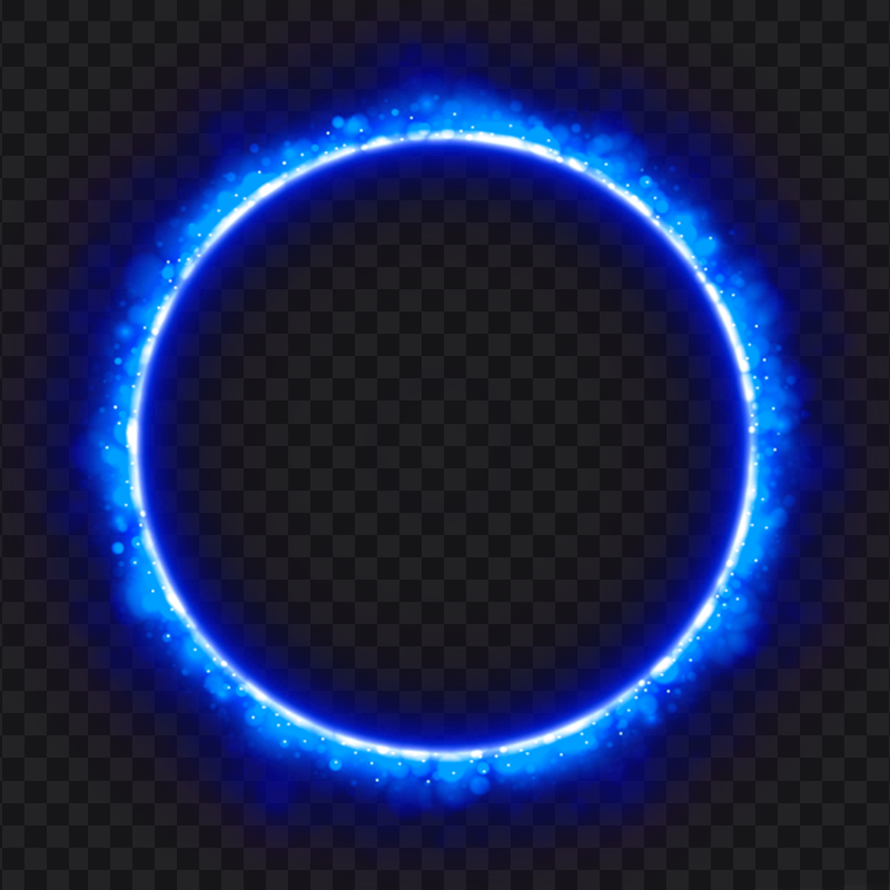 Blue Glowing Light Circle Transparent Background