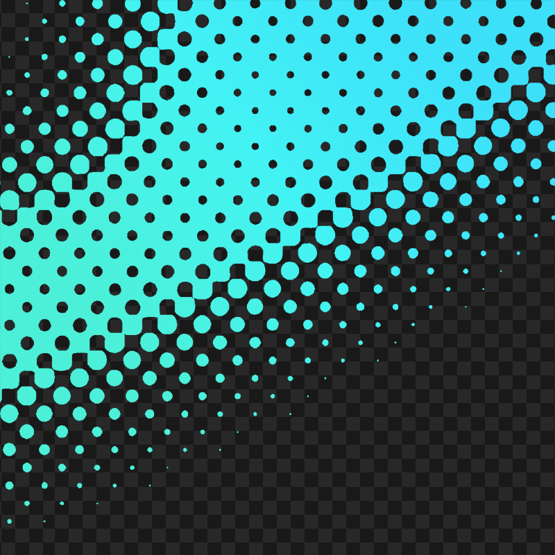 Blue Gradient Halftone Corner Abstract PNG