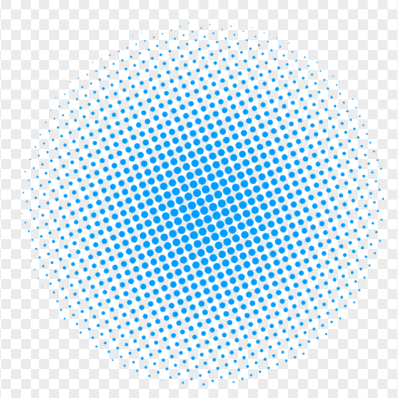Blue Halftone Circle Dots PNG