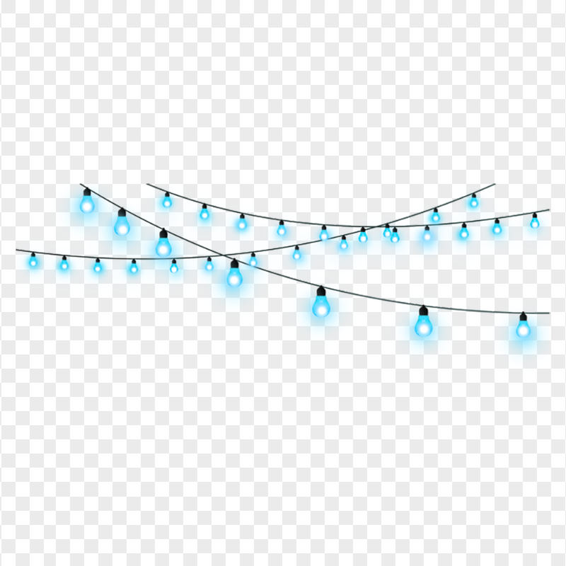 Blue Hanging Decorative String Bulb Light PNG