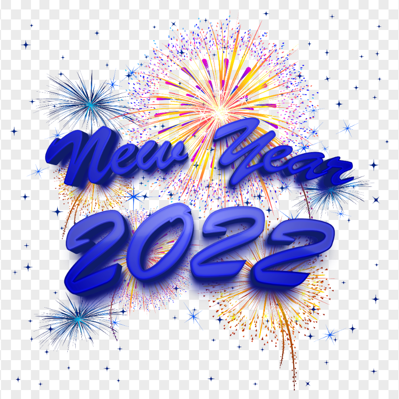 Blue Happy New Year 2022 Fireworks Illustration