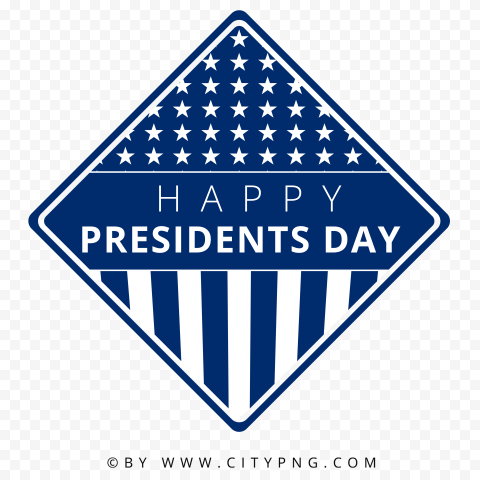Blue Happy Presidents Day Vector Logo Design PNG