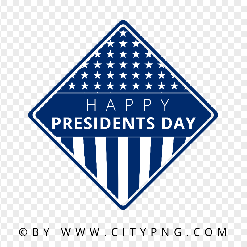 Blue Happy Presidents Day Vector Logo Design PNG