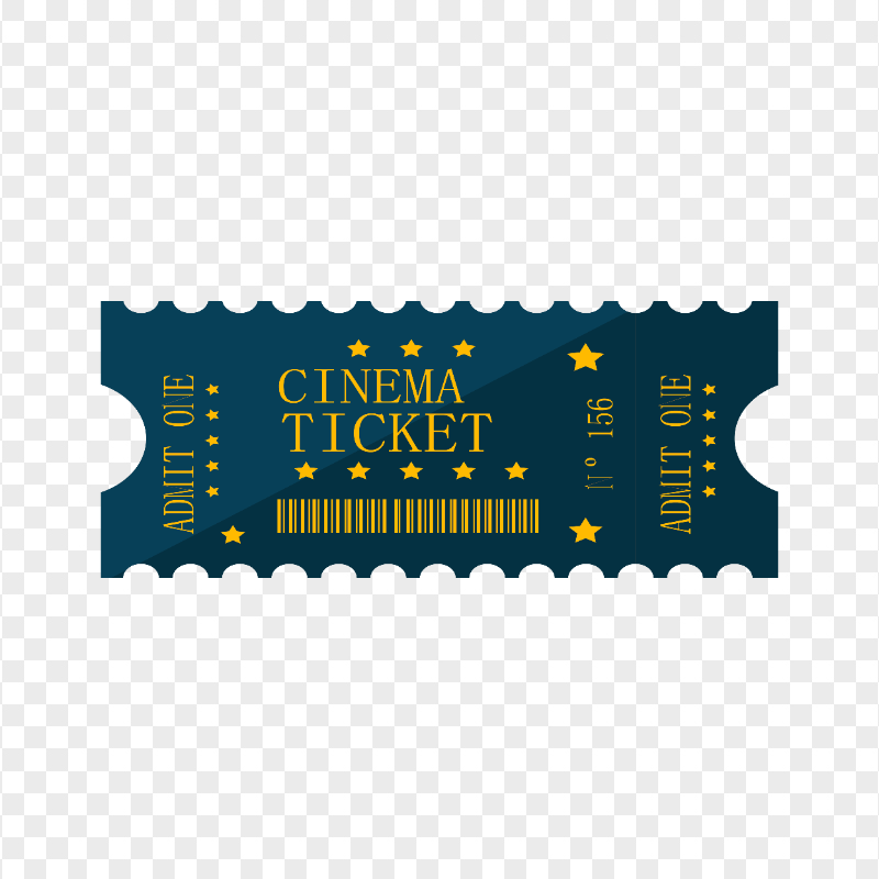 Blue Illustration Vector Cinema Ticket HD PNG