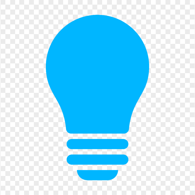 Blue Light Bulb Silhouette Icon PNG