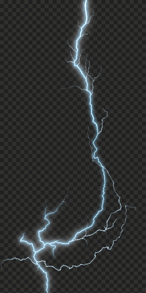Blue Lightning Strike Effect PNG