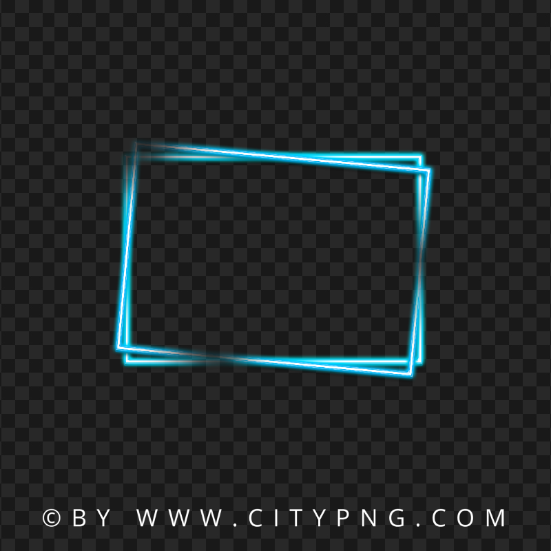Blue Neon Double Frame Transparent PNG