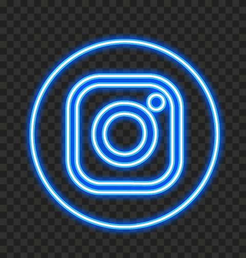 Blue Neon Instagram Logo Icon PNG