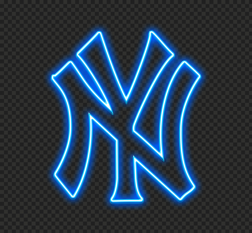 Blue New York Yankees Neon Logo Transparent PNG