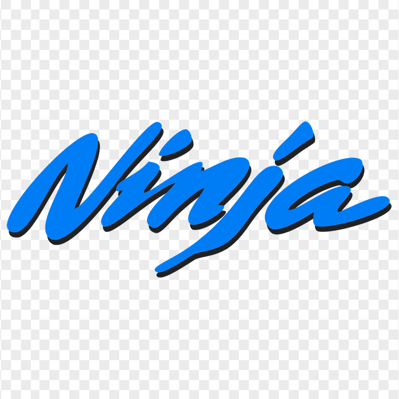 Blue Ninja Kawasaki Logo Word Sign PNG IMG