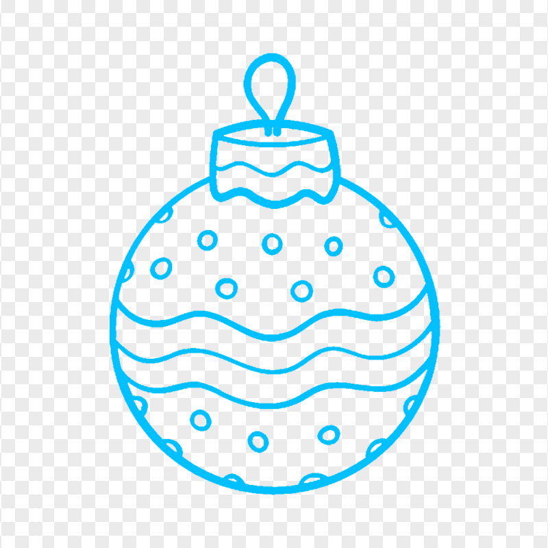 Blue Ornament Ball Line Icon PNG Image