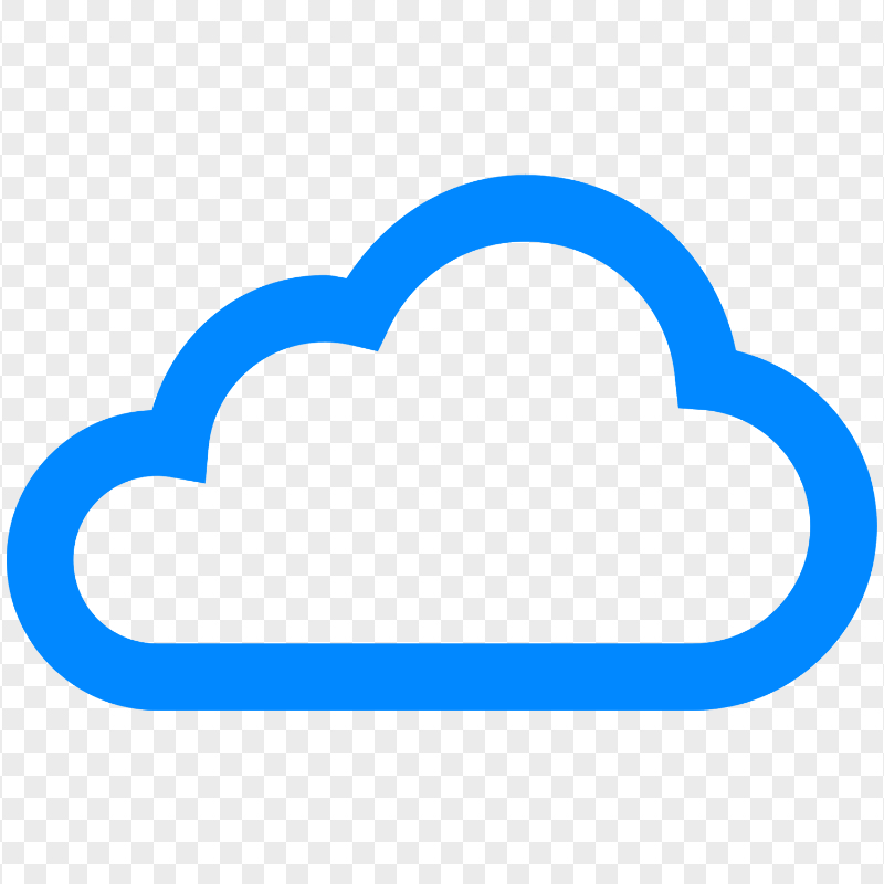 Blue Outline Cloud Silhouette Icon PNG