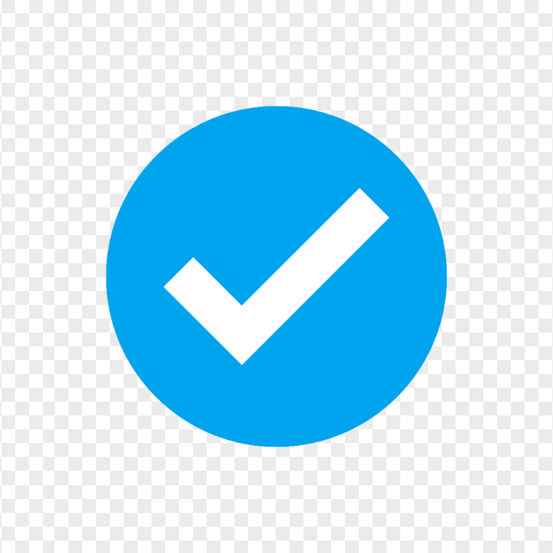 Blue Round Circle Badge Verified Tick Mark Icon