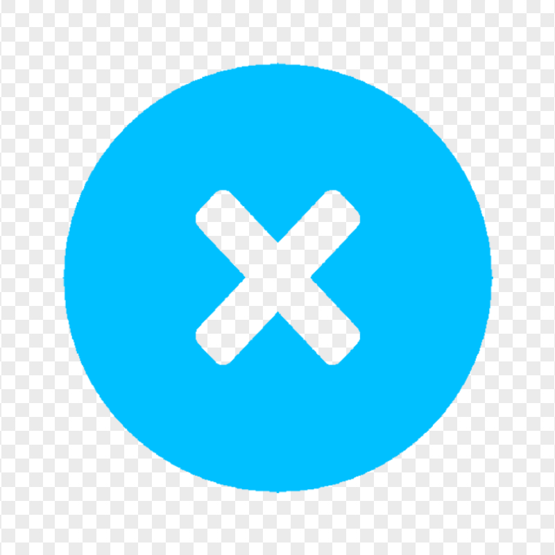 Blue Round Close X Icon HD PNG
