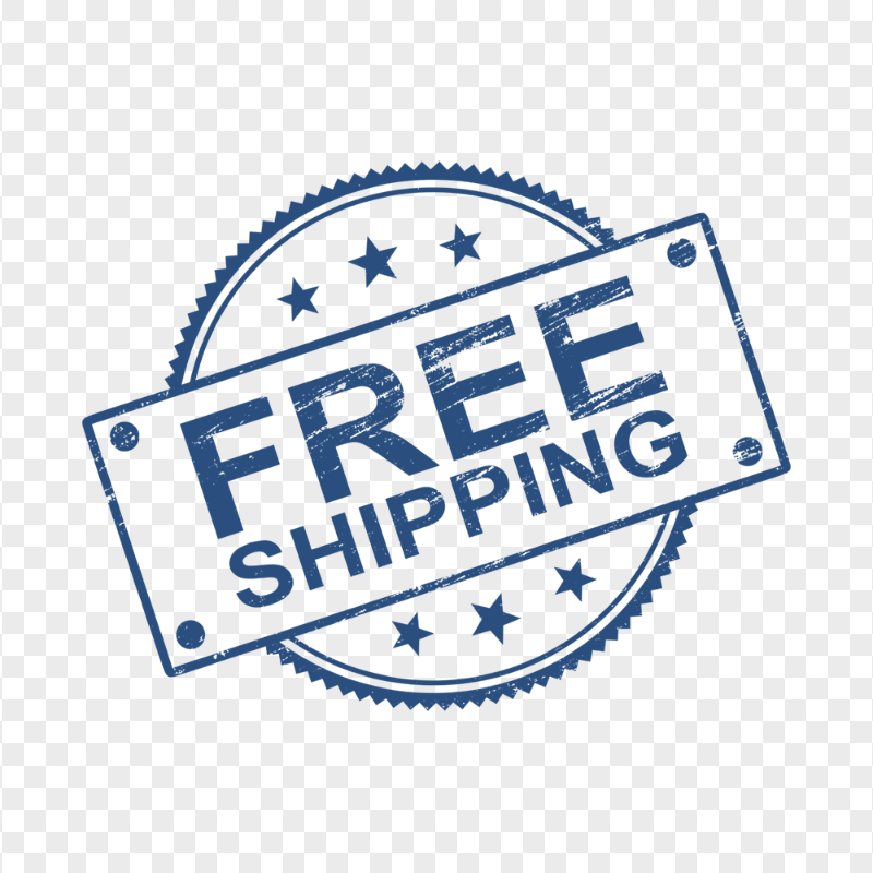 Blue Round Free Shipping Stamp