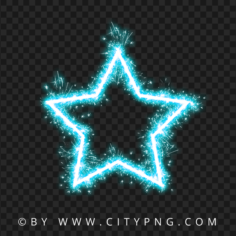 Blue Shining Sparkling Firework Star PNG Image