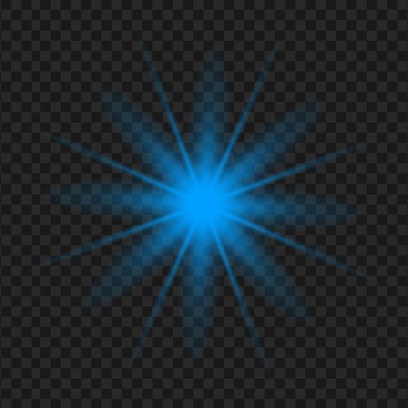 Blue Sparkling Light Star Transparent Background