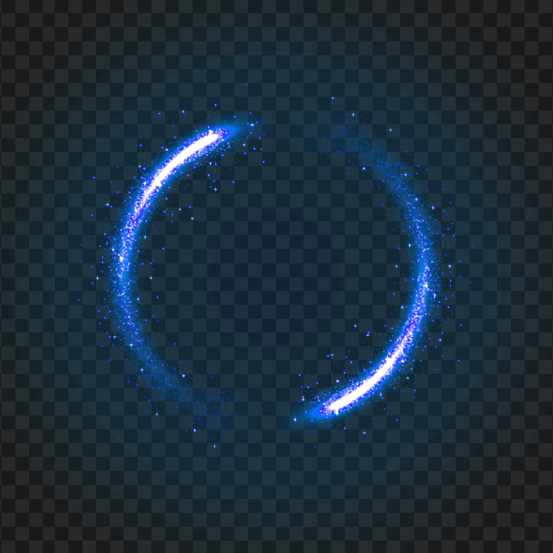 Blue Sparks Line Circle Light PNG