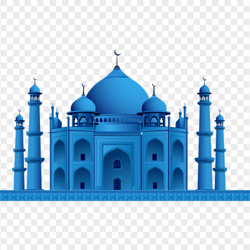 Blue Taj Mahal Mosque Illustration Icon