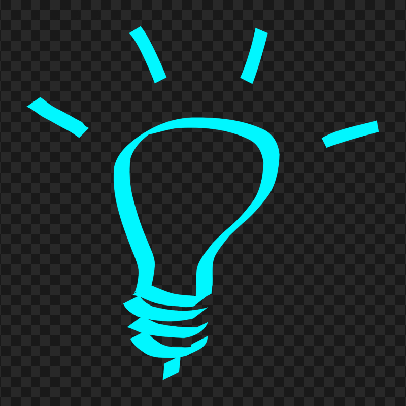 Blue Turquoise Bulb Idea Clipart Icon PNG