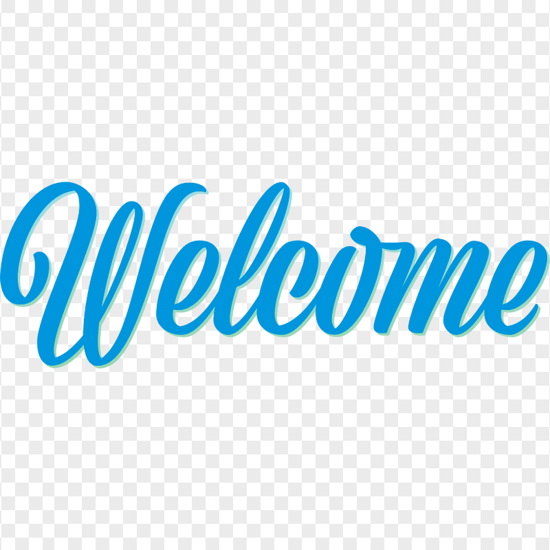 Blue Welcome Text Word Logo HD PNG