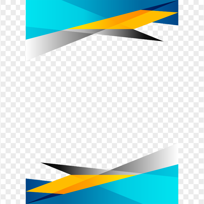 Blue & Yellow Geometric Shapes Abstract Brochure Cover